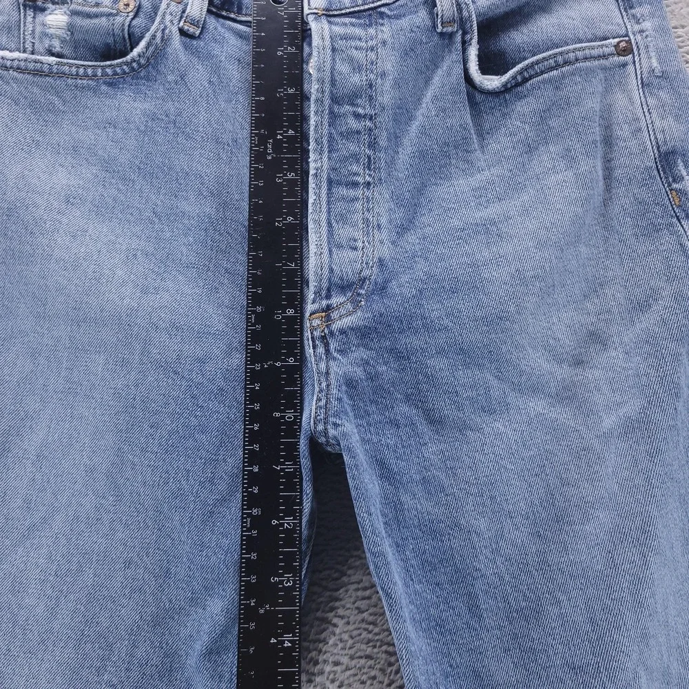 AGOLDE Jeans Womens 28 Blue Nico High Rise‎ Skinny Button Fly Raw Hem Cropped